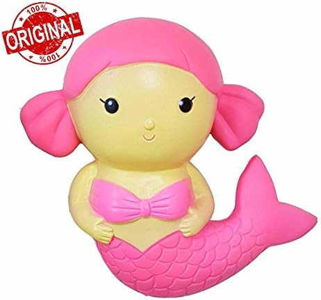 Kutzi Mutzi's Jumbo Squishy Kawaii Cream Scented Squishies Slow Rising Decompression Squishy Toys Children Simulation Cute Mermaid Toy (Pink\Purple) (Pink)