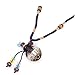 Essential Oil Diffuser Necklace for Aromatherapy, FLYMEI Handmade Glazed Glass Locket Pendant with Origin Cork Cover& Oil Dropper- Fashion Jewelry for Women & Girls(Purple)