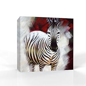 Canvas Wall Art Black and White Zebra Pictures Home Wall Decorations for Bedroom Living Room Paintings Canvas Prints Framed - 12x12 inches