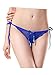 Sexyangels Womens Open Crotch Underwear Thongs Lace G-Strings Sexy Panties, Blue, One Size