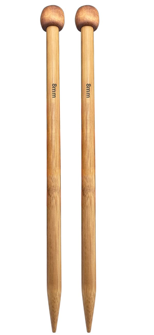 Photo 1 of Weabetfu Bamboo Knitting Needle Straight Single Pointed 10-inch Length Knitting Needles for Handmade DIY Knitting,US Size 11(8mm)