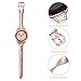 Wearlizer Leather Compatible with Samsung Galaxy Watch Bands 46mm 42mm Womens Mens,Genuine Leather Replacement Band Strap Bracelet Compatible Samsung Watch with Rosegold Metal Clasp
