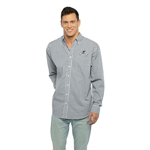 Vantage Apparel Men's Collegiate Easy-Care Long Sleeve Gingham Check Button Dow…
