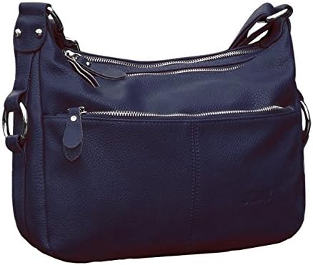 Lustear soft Leather Shoulder Bag Hand Bag for women (Navy Blue)