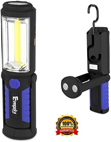 LED Work Light,Evepoly Rechargeable Portable Magnetic Ultra Bright Cob Work Light,180° Beam Angle Flood Light for Camping,Car and Truck Repair,Travelling,Home using,Blackout and Emergency