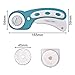 Browill 45mm Rotary Cutter Set Handle Rolling Cutter with 3 Extra Blades and Safety Lock, Sewing Accessories and Supplies for Cutting Fabric Paper Leather Scrapbooking Quilting(Left & Right Hand)