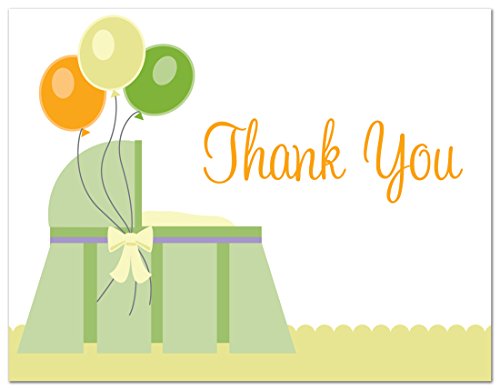50 Cnt Balloons in Crib Baby Shower Thank You Cards