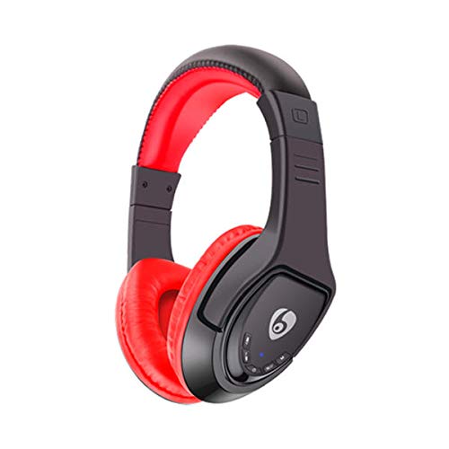 MX333 Over Ear 40mm Driver Unit Bass HiFi Noise Reduction FM Radio V4.1 Bluetooth Headphone Black+Red