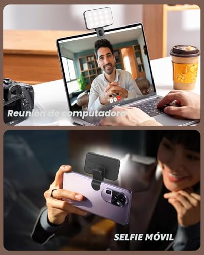 Portable Mini Selfies Light for iPhone: Rechargeable Phone Fill Lights, Ring Light for Camera Picture, Makeup Photos, Video Conferencing, Laptop Use, Zoom Meetings