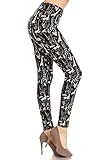 Leggings Depot Women's Fall/Winter Ultra Soft Popular Best Christmas Printed Holiday Fashion Leggings Bat (Giraffiti, One Size (Size 0-12))