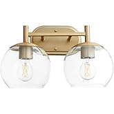 Quorum Lighting 578-2-80 Lyon Vanity, 2-Light 200 Total Watts, Aged Brass