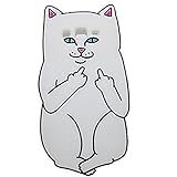 Samsung Galaxy S8 Plus Case, Maoerdo Cute 3D Cartoon White Middle Finger Cat Pocket Despise Cat Kitty Silicone Rubber Phone Case Cover for Samsung Galaxy S8 Plus