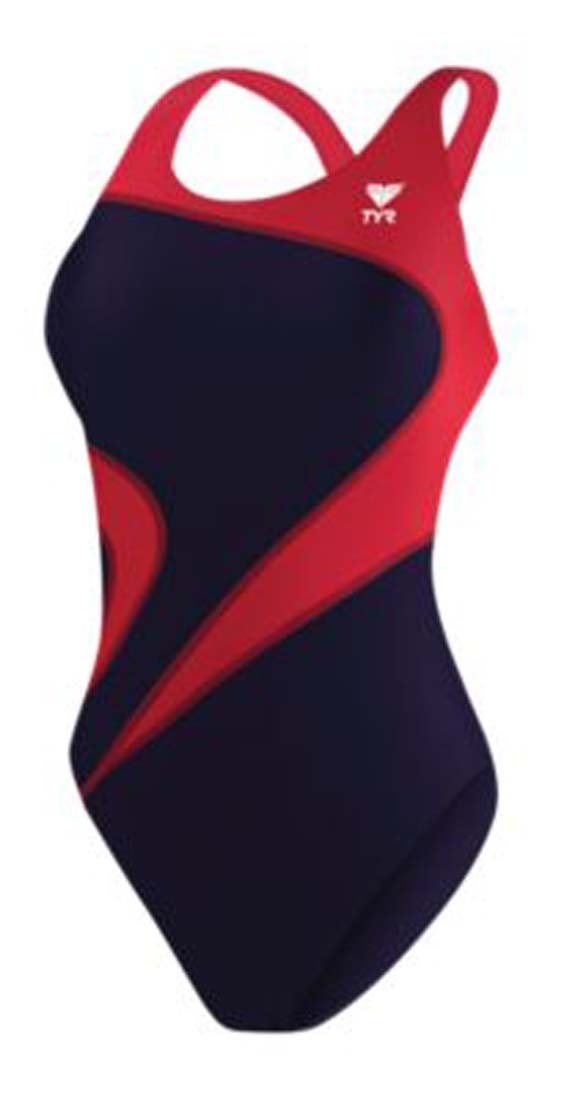 Photo 1 of TYR Adult Alliance T-Splice Maxfit Swimsuit, Navy/Red, 28 SMALL