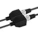 RJ45 Network Splitter Adapter Cable, RJ45 1 Male to 2 Female Socket Port LAN Ethernet Network Splitter Y Adapter Cable Compatible Cat5, Cat5e, Cat6, Cat7(Black-1 to 2)