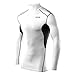 Men's Boys TCA HyperFusion Thermal Compression Base Layer Long Sleeve Top - Mock Neck - White/Grey Medium Boy (8-10 Years)