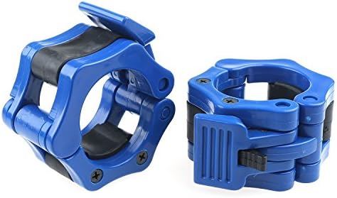 Tengreen 2 Inch(50mm) Olympic Barbell Collars Clamp Quick Release Pair of Locking for 2-Inch Diameter Olympic Size Bars(Blue)