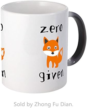 Magic Color Changing Mug,"Zero Fox Given" Mug,Ceramic Coffee Mugs,Tea Cups - 11 Oz,Black