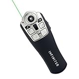 INFINITER Gyro Mouse Green Laser Presenter, Powered by 2 AAA batteries - INCLUDED! (LR-12GR Pro) with a draw function to underline within a PowerPoint presentation