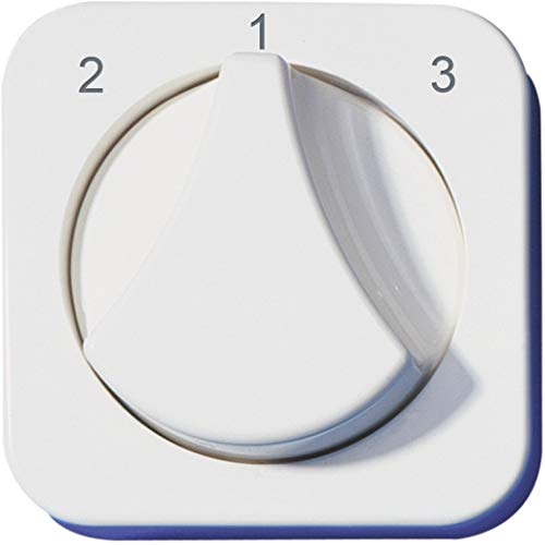 Cover for 3-Step Rotary Switch, Design Print 2/1/3, Colour Alpine White.