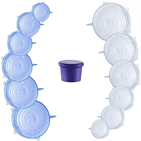 Silicone Stretch Lids (White/Blue, 13 Pack)