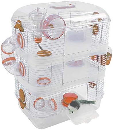 Hamster Cage Rodent, Mouse, Mice, Guinea Pig (3 level, Orange) price in ...