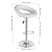 LANGRIA White Bar Stools Sets Adjustable Swivel Counter Height Stools with Leatherette Exterior, Chrome Plated Footrest and Base for Bar, Counter or Home,(2 PCS)