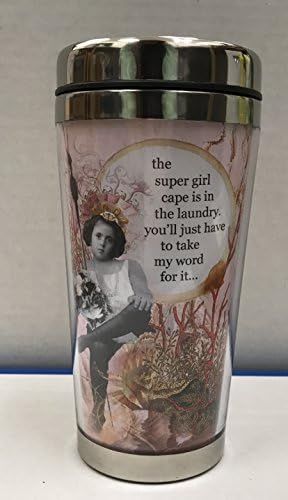Holy Crap! Erin Smith Art Travel Mugs - 16 oz. Stainless Steel (Super girl)