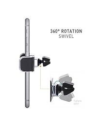 Dash Crab MONO Soporte para teléfono de piel auténtica, para auto, de lujo, para colocar en la rejilla de ventilación, para iPhone 7 Plus, 6, 6s Plus, Samsung Galaxy S7, S6, Edge, Note 5, con agarre universal., Negro