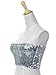Anna-Kaci Womens Shiny Sequin Party Cropped Strapless Bandeau Stretch Tube Top, Silver, Large/X-Large