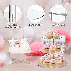 3 PCS Acrylic Cupcake Stand 2 Set of 3 Tier Clear