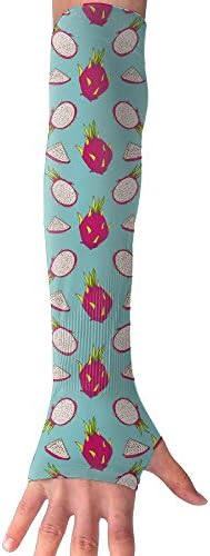 Unisex Dragon Fruits And Papaya Pattern Anti-UV Cuff Sunscreen Glove Outdoor Sport Riding Bicycles Half Refers Arm Sleeves