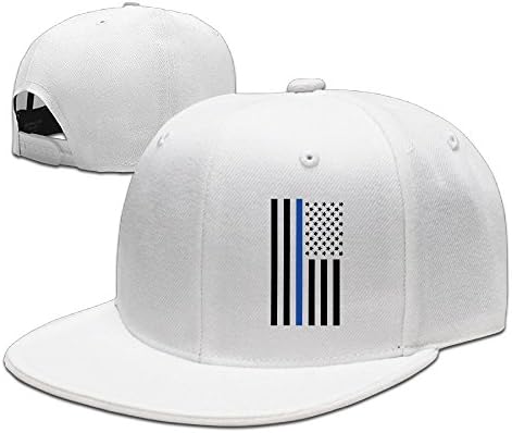 Men Women Thin Blue Line American Flag Baseball Cap Snapback White