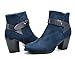 DREAM PAIRS Women's Stylish Ankle Side Zipper Belted Chunky Stacked Heel Fur Interior Booties