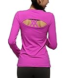 Sumtory Women Breathe Fitness Active Yoga Tops Long Sleeve Back Lip Hole Shirt