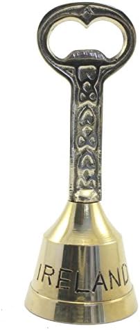 Brass Bottle Opener with Bell Irish Celtic Design