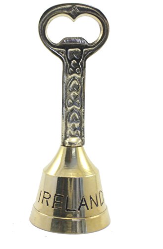 Brass Bottle Opener with Bell Irish Celtic Design
