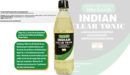 Zero Zuckerfrei Soda Indian Tonic Konzentrat | 500ml-Flasche ergibt 12,5 L Getränk | Aspartamfrei | Ohne Zucker | Kalorienarm | ohne Nachgeschmack | für alle Wassersprudler exklusiv nur bei Amazon – Bild 7