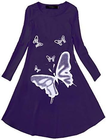 FTSUCQ Girls Lovely Butterflies Print Dress