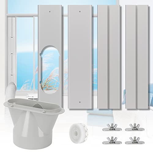 Portable Air Conditioner Window Kit, Adjustable Vertical/Horizontal Sliding Window Vent Kit Plate for AC Unit, AC Window Seal Suitable for 5.1” AC Exhaust Hose