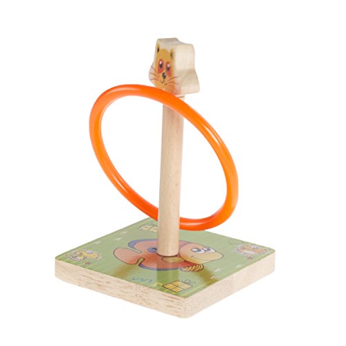 Hey!Play! Kids Zoo Animal Ring Toss Game Set-Indoor Outdoor Old-Fashioned Horseshoe Toy-Fun Preschool Age Learning Activity for Boys and Girls