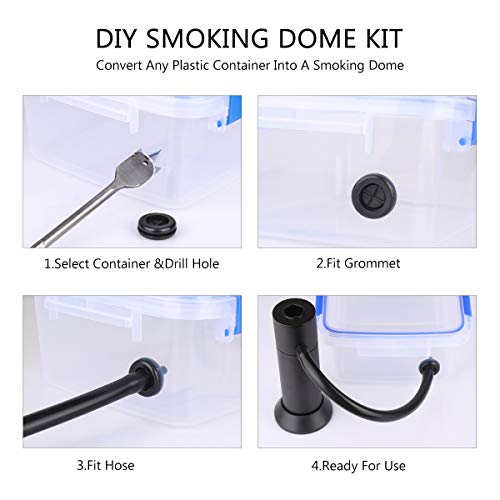 TMKEFFC Smoking Gun Portable Smoker Infuser DIY Set, Handheld Cocktail Smoke Food Smoker for Meat, Sous Vide, Grill, BBQ, Drinks, Cheese, Black - Thumbnail 3
