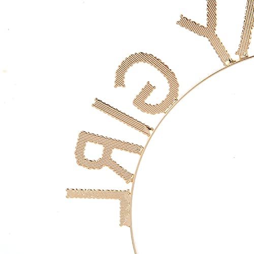 Elehere Birthday Crowns Tiaras Headbands Women Birthday Girl Sweet Princess Rhinestone Hair Band Hoop Gifts Gold (Rhinestone)