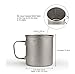 finessCity Camp Mug with/Without Lid, Strong & Lightweight Camping Mug with Measurement Marks, Folding Titanium Cup for Backpacking/Hiking/Camping in Cloth Case (600ml, Mug Without Lid)