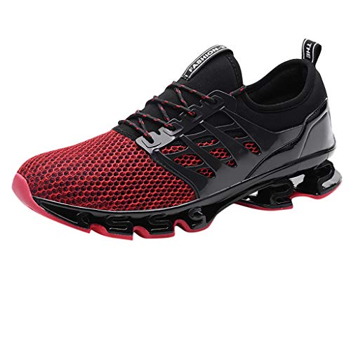 Couple Outdoor Shoes Mesh Breathable Wear Running Shoes Mens and Womens Wild Sneakers Shoes(Red,47)