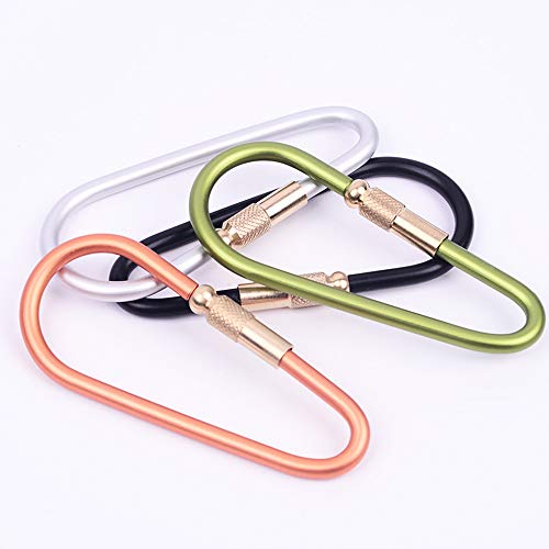 EKLOEN 4PCS Mini Locking Carabiner Keychain, Aluminum Alloy and Brass D-Ring Carabiner