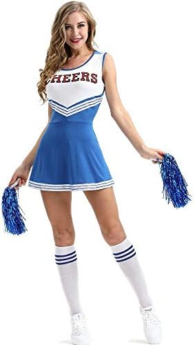 Ladies Cheer Sexy Dress High School Girl Uniform Cheerleader Fancy Dress Adult Cosplay Party Halloween Costume Outfit Cheerleader Uniform