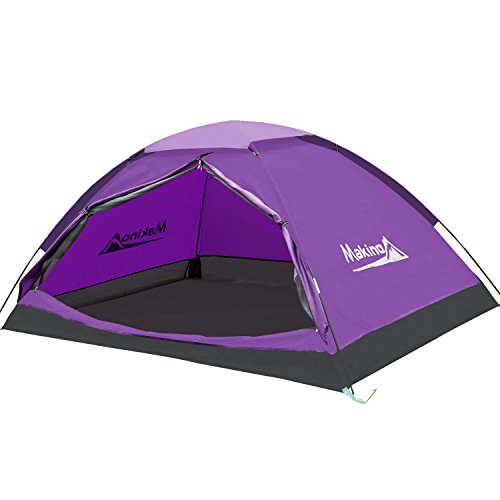 MAKINO 1-2 Person Camping Tents Lightweight Backpacking Tents Waterproof Camp Tents With Carry Bag for Hiking Traveling Biking Purple