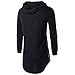 Keybur Mens Hipster Hip Hop Longline Classic Pullover Long Sleeve Hoodies Fashion Sweatshirt (XL, Black)