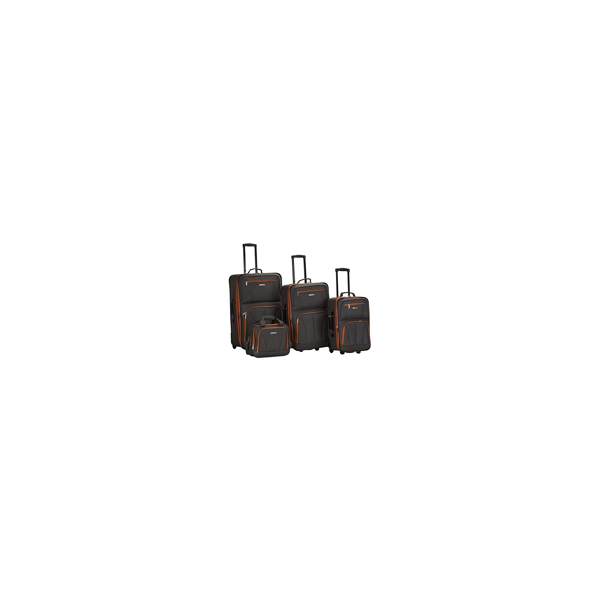 Rockland Journey Softside Upright Luggage Set, Expandable, Charcoal, 4