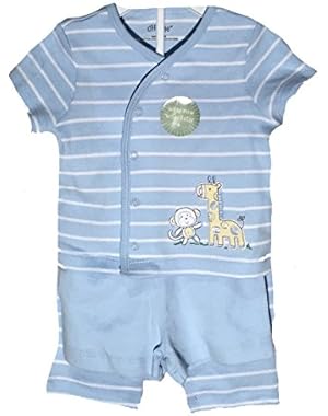 Baby Boys 3 Piece Diaper/Pant Set, Blue, 6 Months